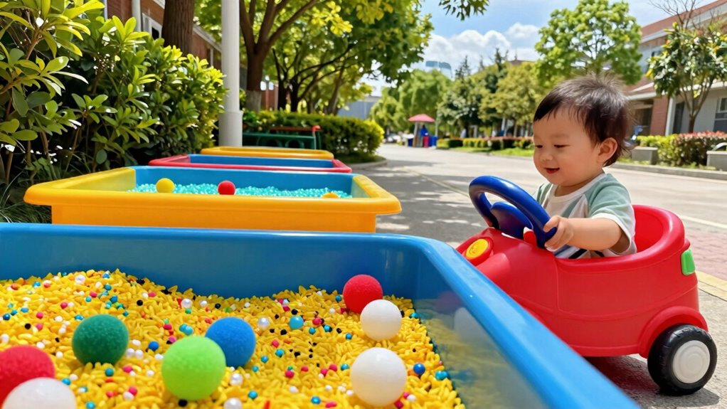 toddler vehicle sensory bins