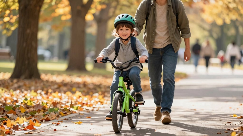transition from pushing to pedaling