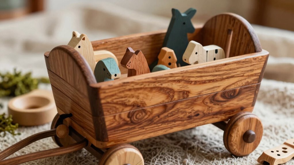 wooden wagon and play care